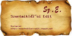 Szentmiklósi Edit névjegykártya